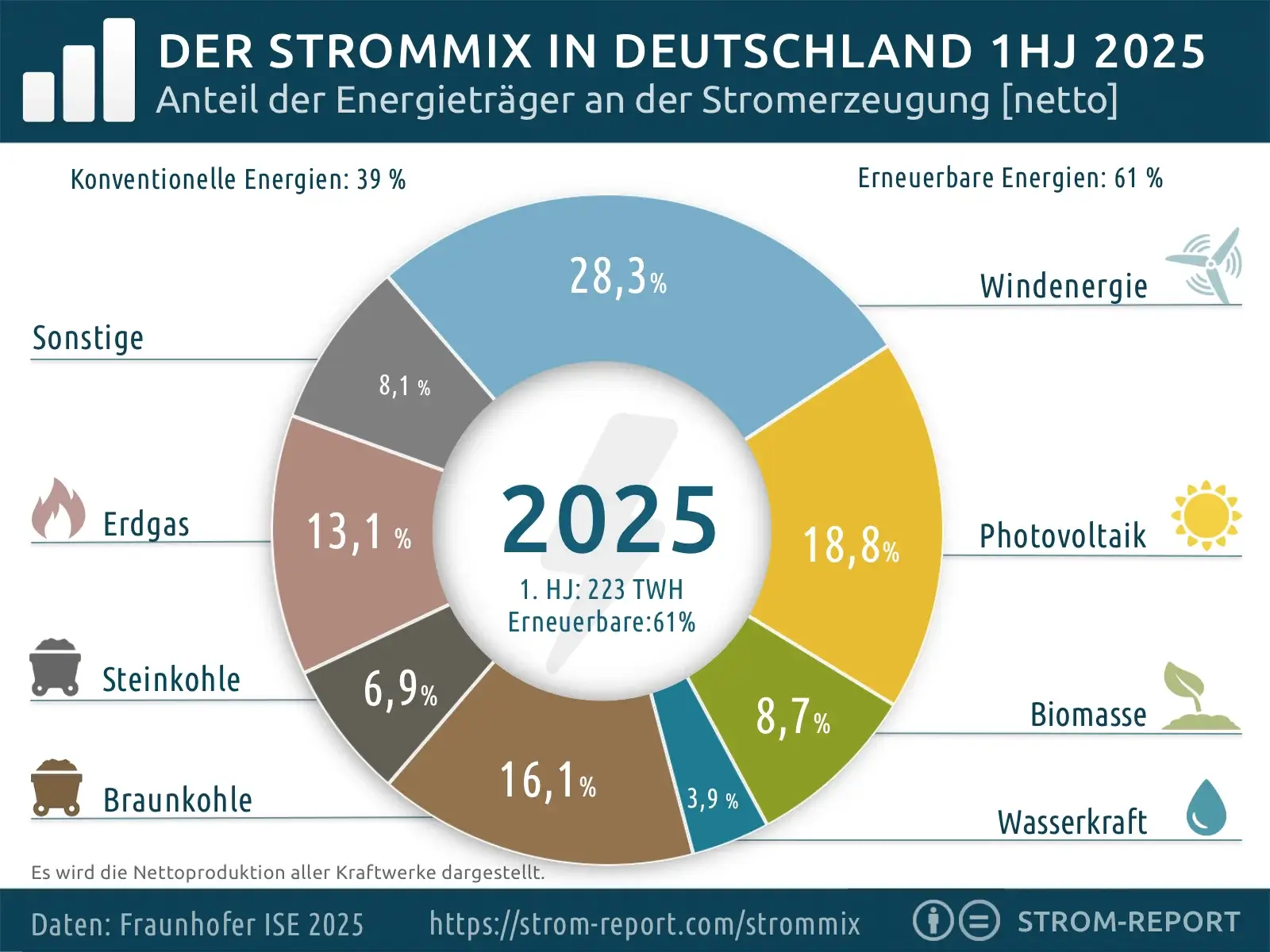 Strommix 2025 Deutschland [1. Halbjahr]